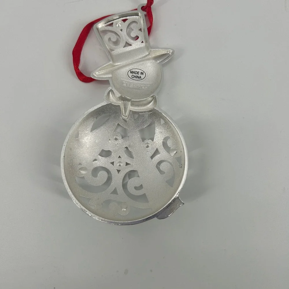 Lenox 2 Bejeweled Silver plated Christmas ornaments snowman‎ and snowflake